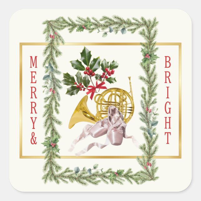 Adesivo Quadrado Ode to The Nutcracker Ballet Garland (Frente)