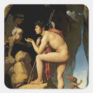 Adesivo Quadrado Oedipus e a esfinge, 1808