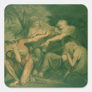 Adesivo Quadrado Oedipus que maldiz seu filho Polynices - "vai