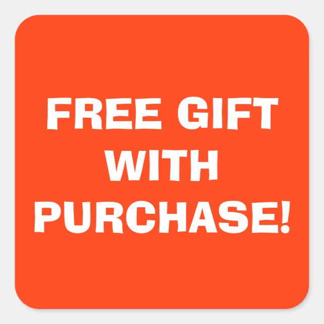 Adesivo Quadrado Oferta Gratuita Com Vinheta De Compra (Frente)