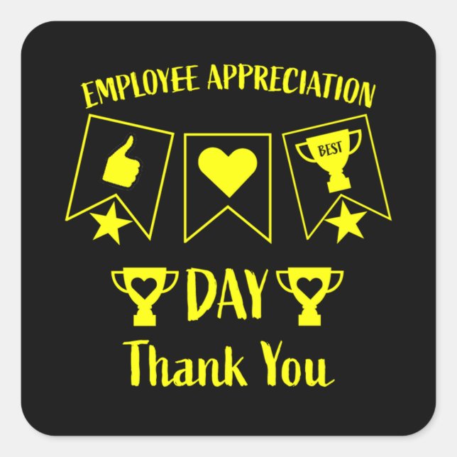 Adesivo Quadrado Ofertas engraçadas de RH corporativo (Frente)