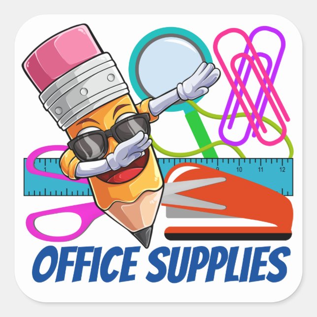 Adesivo Quadrado Office Supply STICKER (Frente)