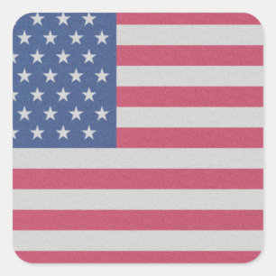 Adesivo Quadrado Oficial Premium EUA flag American Classic