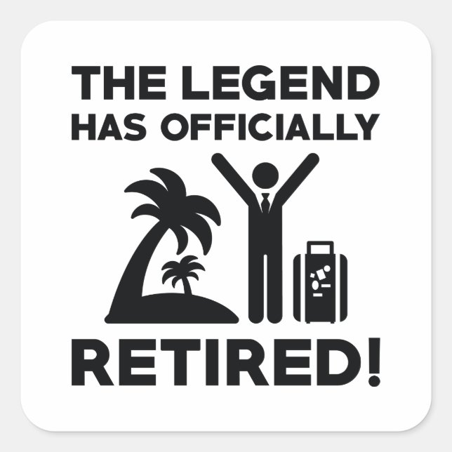 Adesivo Quadrado Oficialmente Aposentado (Frente)