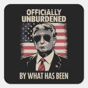 Adesivo Quadrado Oficialmente Desencarregado Do Que Foi Trump 47