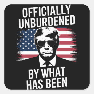 Adesivo Quadrado Oficialmente Dessobrecarregada Pelo Que Foi Trump