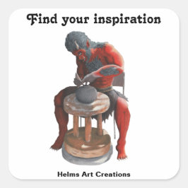 Adesivo Quadrado Ogre Potter Crafting Pottery Fantasy Art Stickers