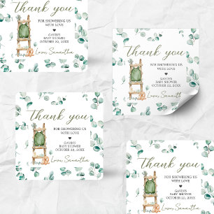 Adesivo Quadrado Oh Baby Boho Eucalyptus Chá de fraldas