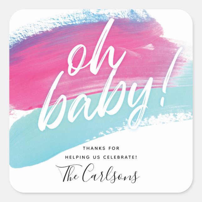 Adesivo Quadrado Oh Baby Paint Swash Stickers (Frente)