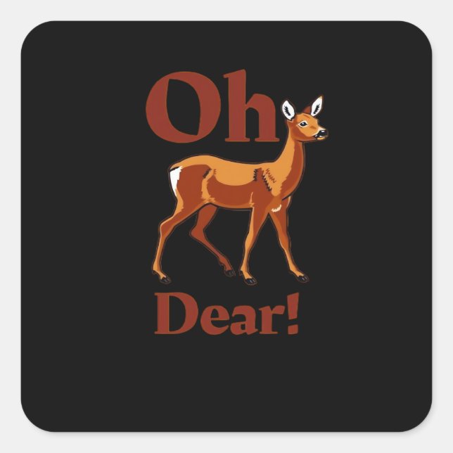 Adesivo Quadrado Oh Dear Trendy Clean Design  (Frente)