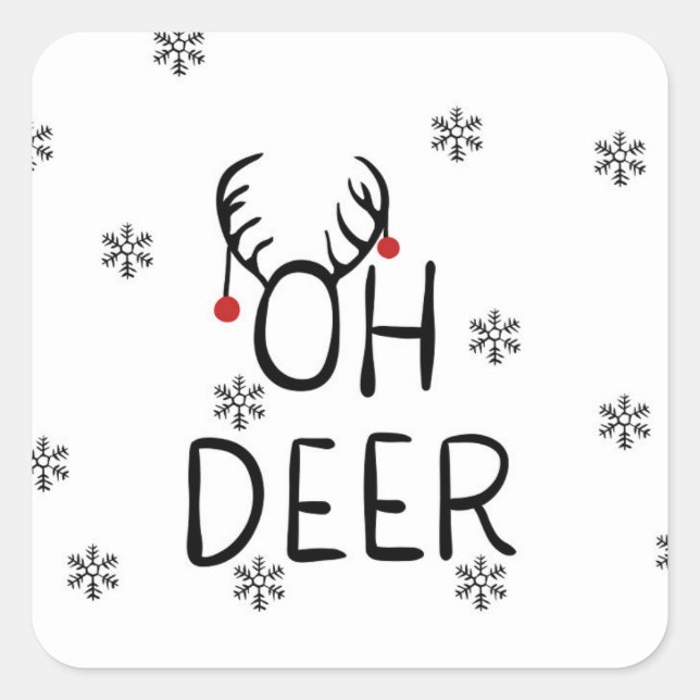 Adesivo Quadrado Oh, Deer! (Frente)