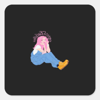 Adesivo Quadrado Oh Deer Graphic Artistic Design