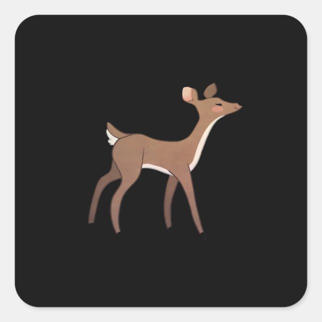 Adesivo Quadrado Oh Deer Me Whimsical Creative Design  (Frente)