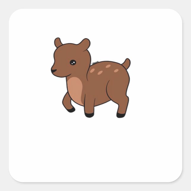 Adesivo Quadrado Oh Deer Soft Minimal Design  (Frente)