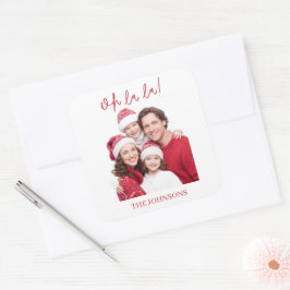 Adesivo Quadrado Oh La La Personalized Family Photo Sticker