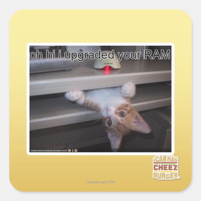 Adesivo Quadrado oh oi eu atualizei sua RAM (Frente)