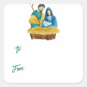 Adesivo Quadrado Oh Santa Noite Pau de Presente