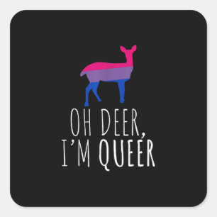 Adesivo Quadrado Oh Veado Orgulho Bissexual Gay Lésbica Design Quee