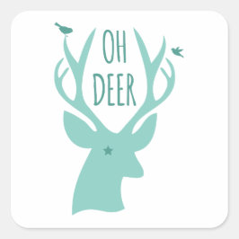 Adesivo Quadrado Oh veado, teal