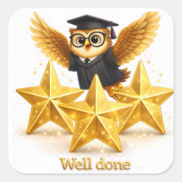 Adesivo Quadrado Oh well done three goal stars achievement square s