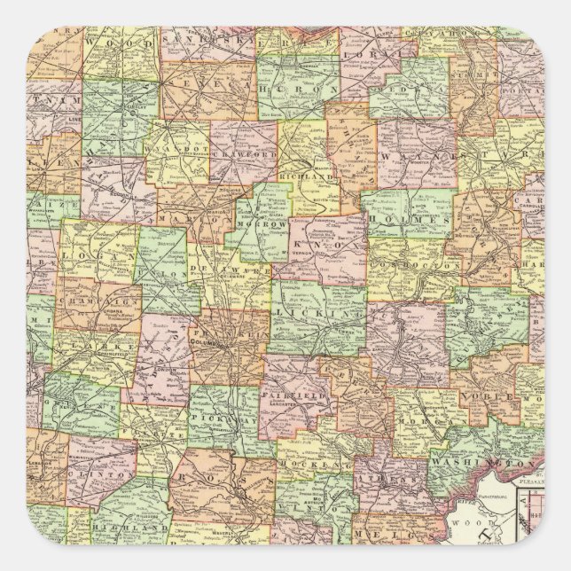 Adesivo Quadrado Ohio e Hamilton County (Frente)