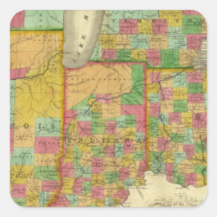 Adesivo Quadrado Ohio, Indiana e Illinois