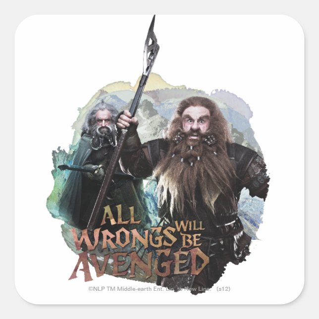 Adesivo Quadrado Oin e Gloin (Frente)