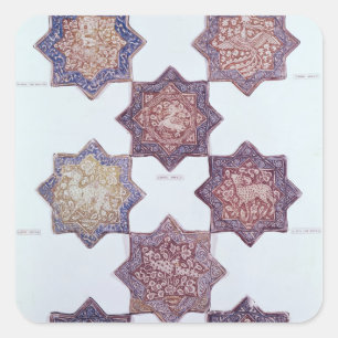 Adesivo Quadrado Oito azulejos decorados com animais