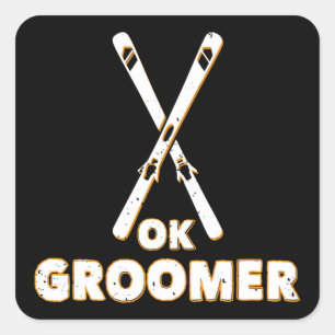 Adesivo Quadrado Ok Groomer Skis
