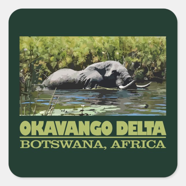 Adesivo Quadrado Okavango Delta (Frente)