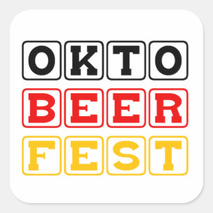 Adesivo Quadrado Oktobeerfest: Festival alemão da cerveja de
