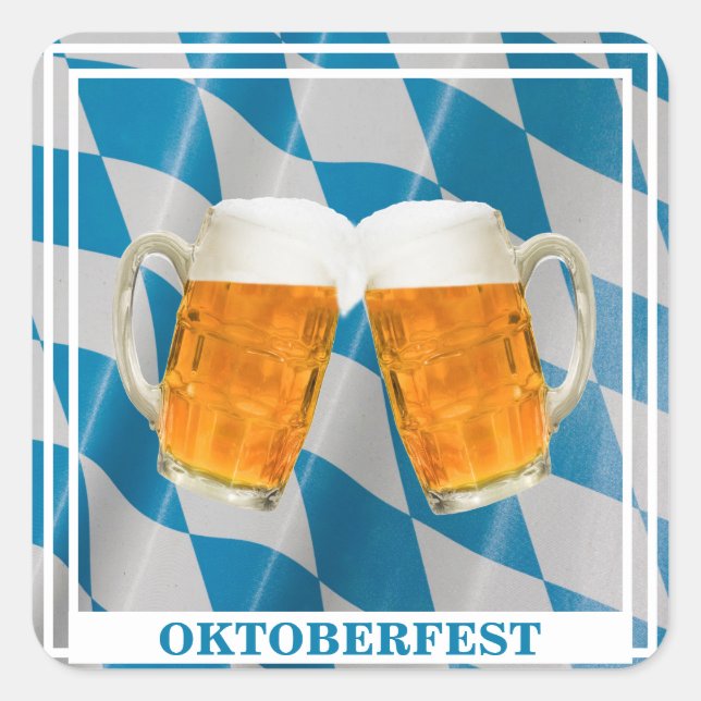 Adesivo Quadrado Oktoberfest Festival Alemão de Cerveja (Frente)