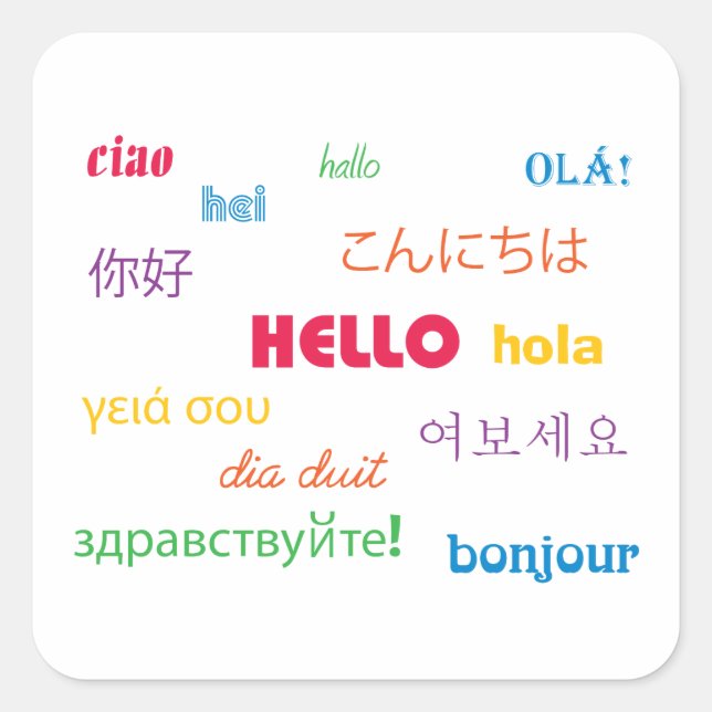 Adesivo Quadrado Olá (Frente)