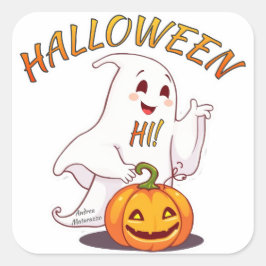 Adesivo Quadrado Olá! Dia das Bruxas