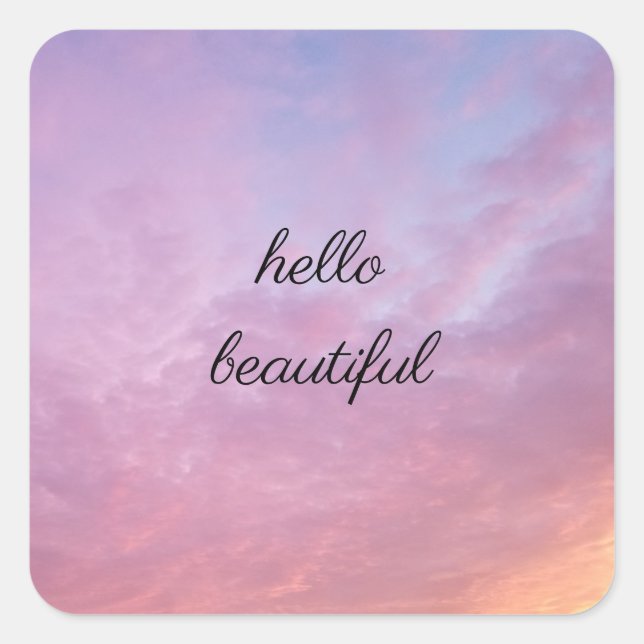 Adesivo Quadrado Olá linda (Frente)