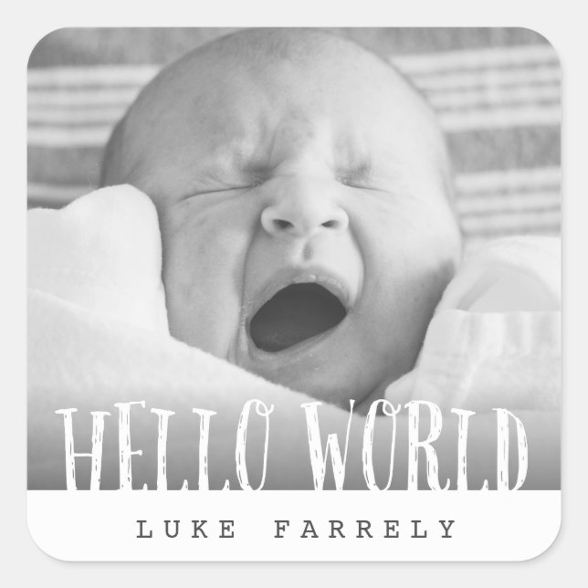 ADESIVO QUADRADO OLÁ MUNDO (Frente)