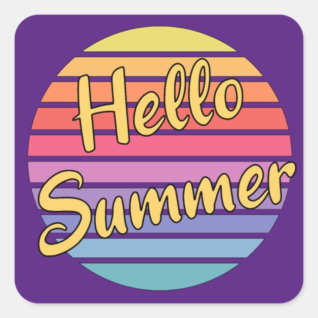 Adesivo Quadrado Olá Summer (Frente)