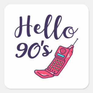 Adesivo Quadrado Olá telefone celular dos 90