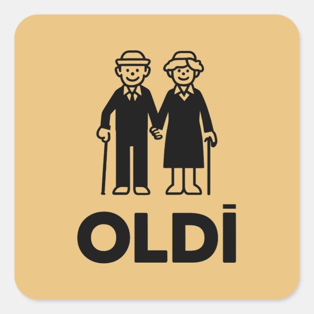 Adesivo Quadrado Oldi Birthday (Frente)