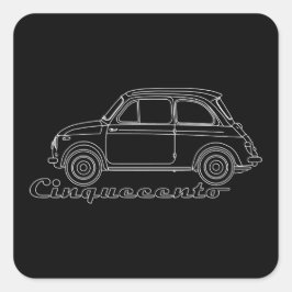 Adesivo Quadrado Oldtimer Fiat Cinquecento Der PUCH 500