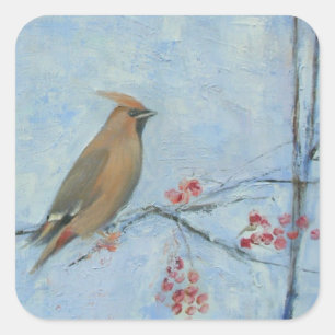 Adesivo Quadrado Óleo do Waxwing 2013 em canvas