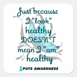 Adesivo Quadrado "Olha" saudável/Borboleta...P.O.T.S.