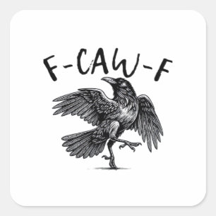 Adesivo Quadrado Olhar Casual Estético Corvo F Caw F Gótico Diverti