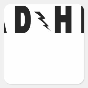 Adesivo Quadrado Olhar da estrada de ACDC ADHD Hey um esquilo!