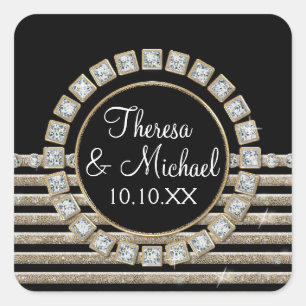 Adesivo Quadrado Olhar horizontal moderno do brilho da listra do