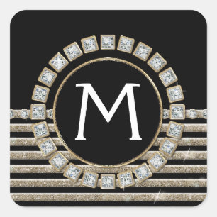 Adesivo Quadrado Olhar horizontal moderno do brilho da listra do