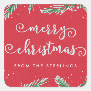 Adesivo Quadrado Olhar personalizado do brilho do vermelho   das