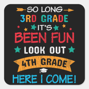 Adesivo Quadrado Olhe Para O 4º Ano Aqui Eu Volto Para As Crianças