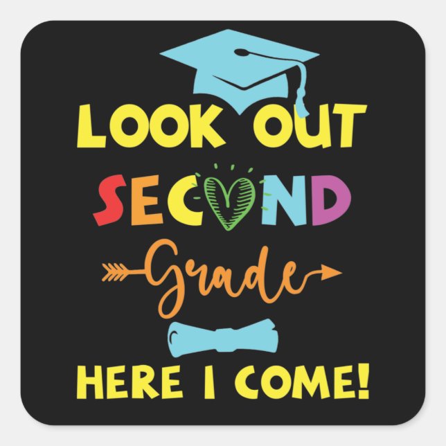 Adesivo Quadrado Olhe Para O Segundo Grau Aqui Eu Vim Um Novo Gráfi (Frente)