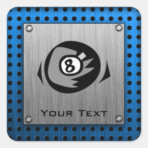 Adesivo Quadrado Olho de metal escovado; bola azul 8